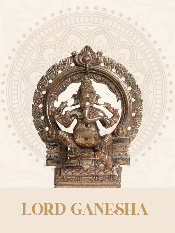 Panjalogam Ganesha with Circular Prabhavali Arch