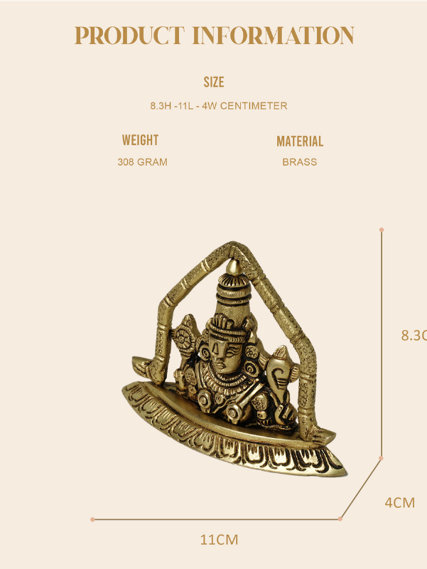 Divine Brass Lord Venkatajalapathi Balaji Idol - View 4