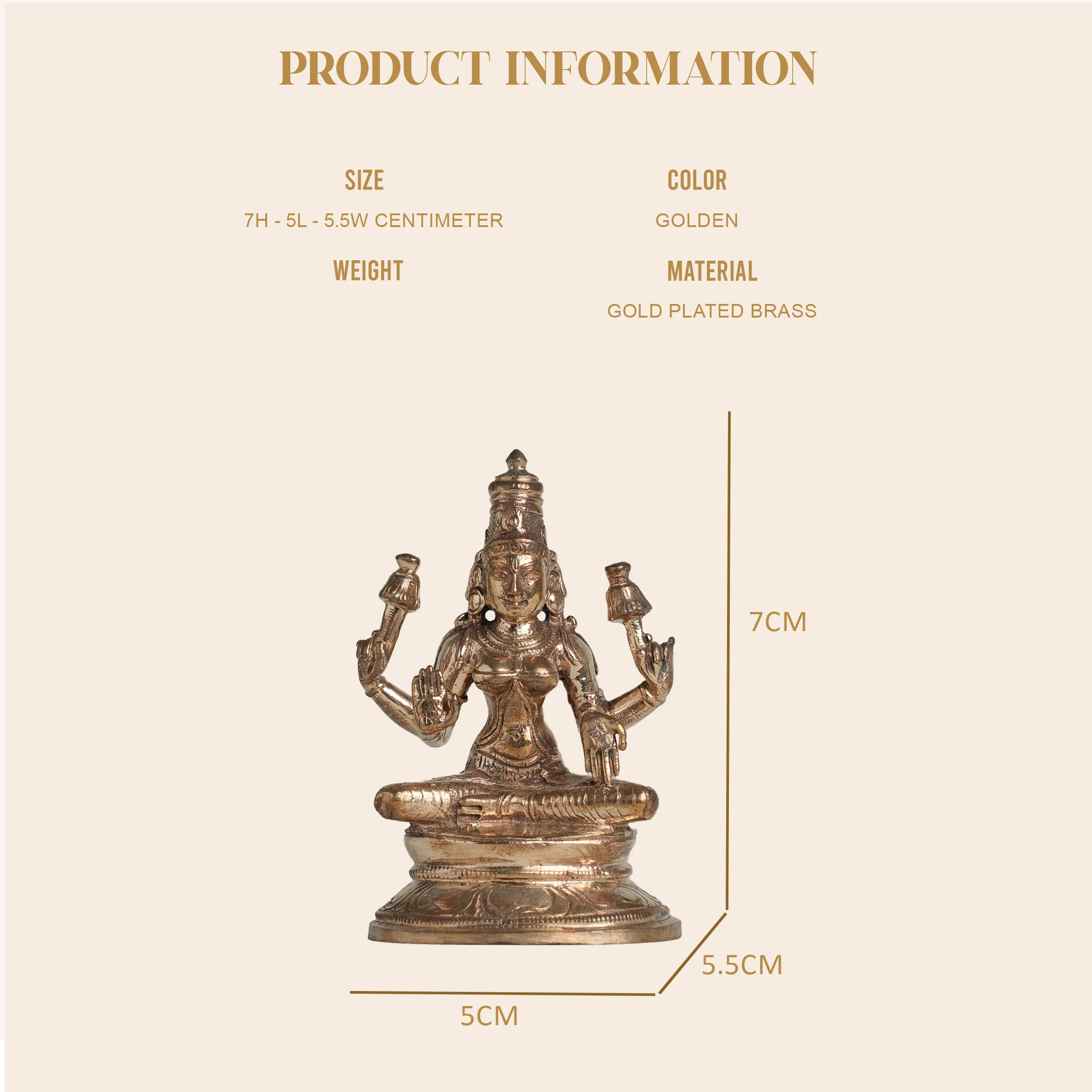 Lord Lakshmi Brass Idol
