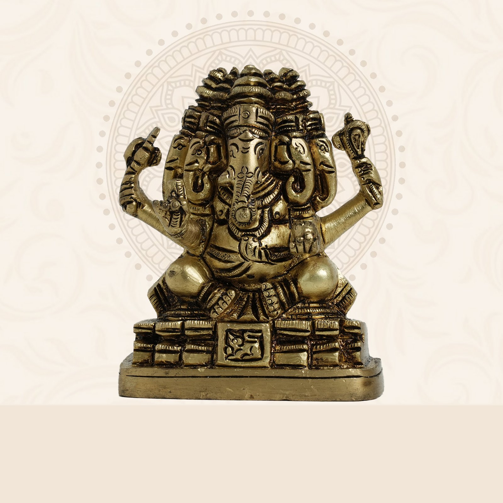 Panchamukhi Ganesha Brass Idol