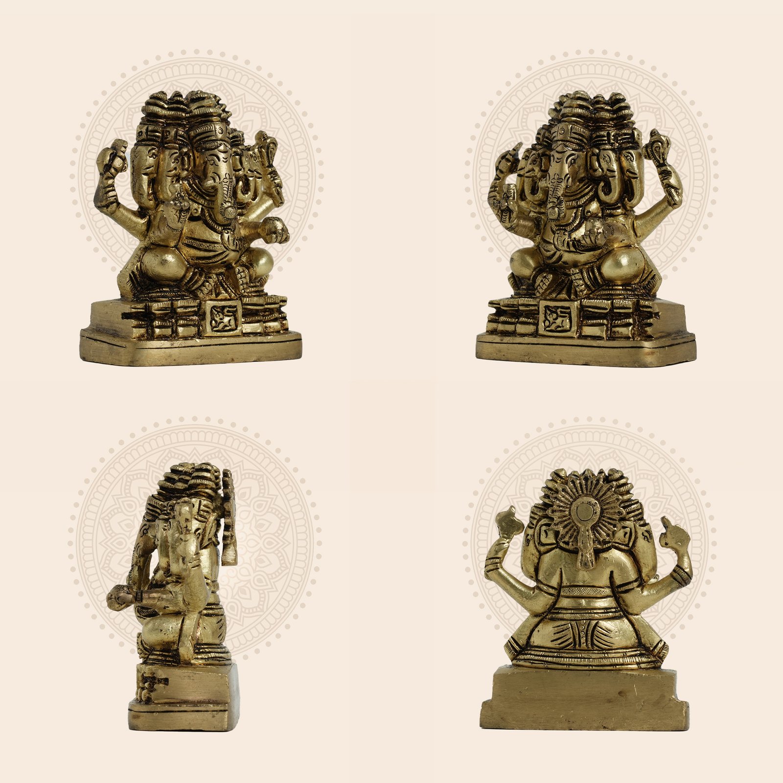 Panchamukhi Ganesha Brass Idol