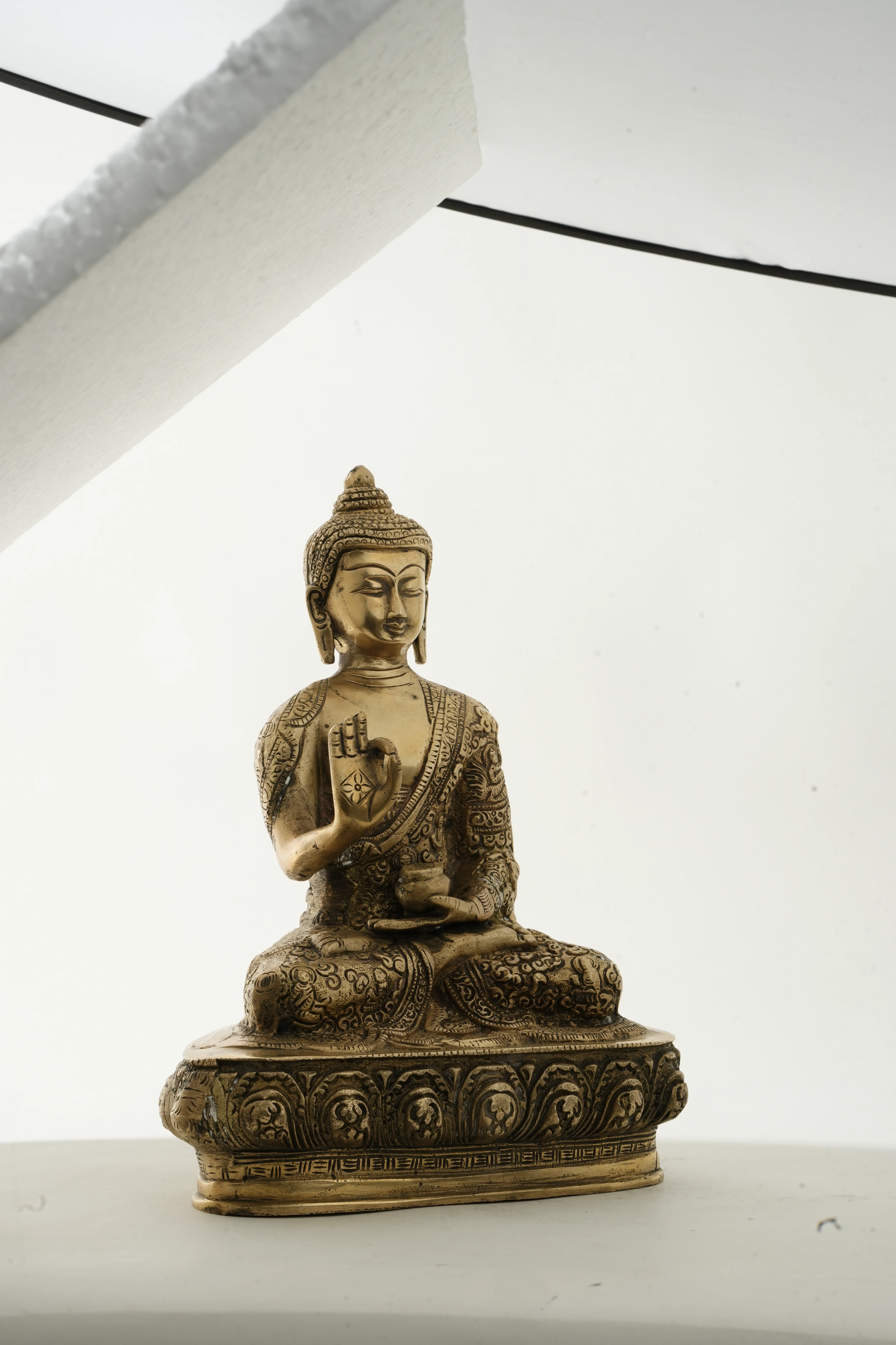 Antique Brass Buddha Idol Statue - View 2