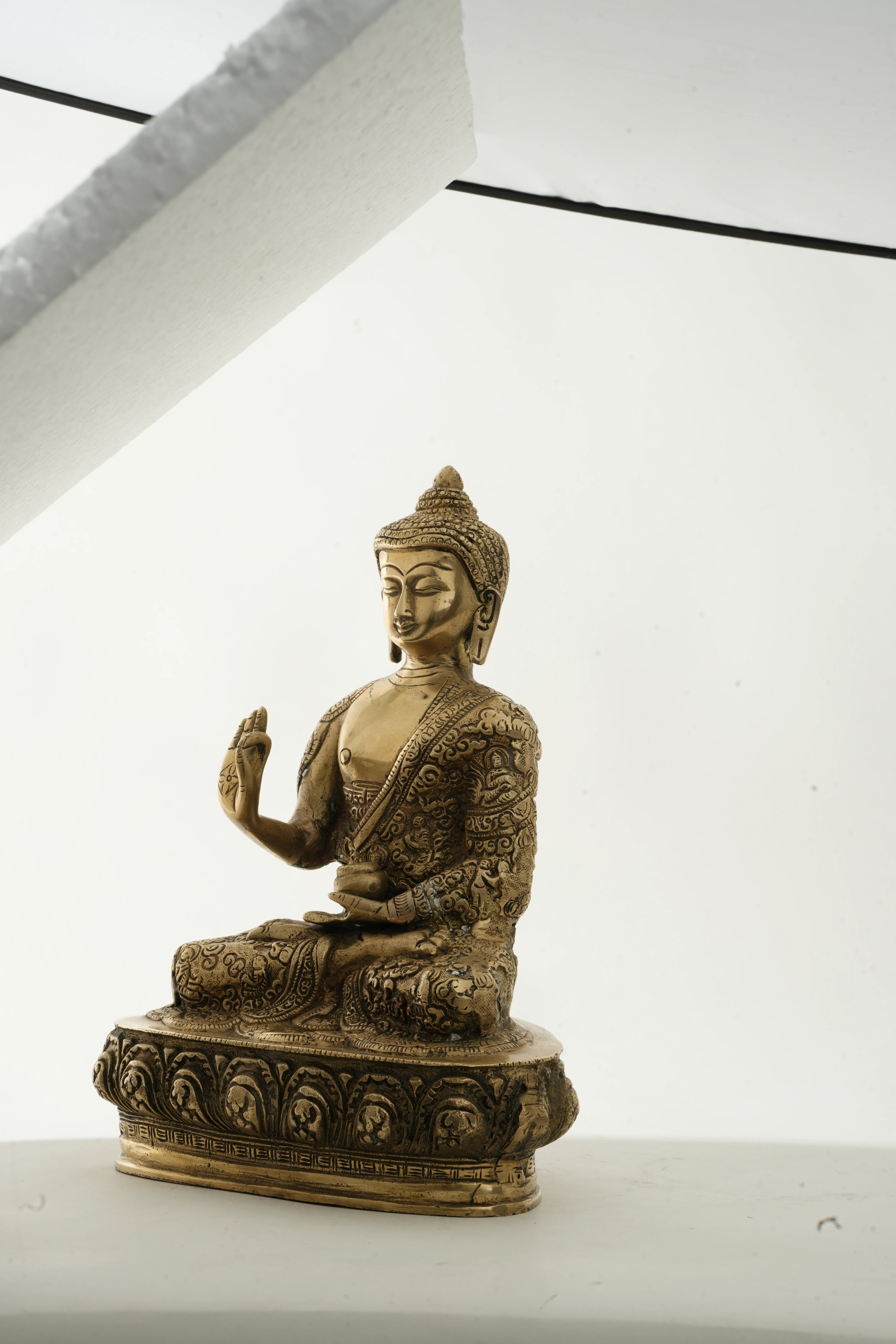 Antique Brass Buddha Idol Statue - View 4