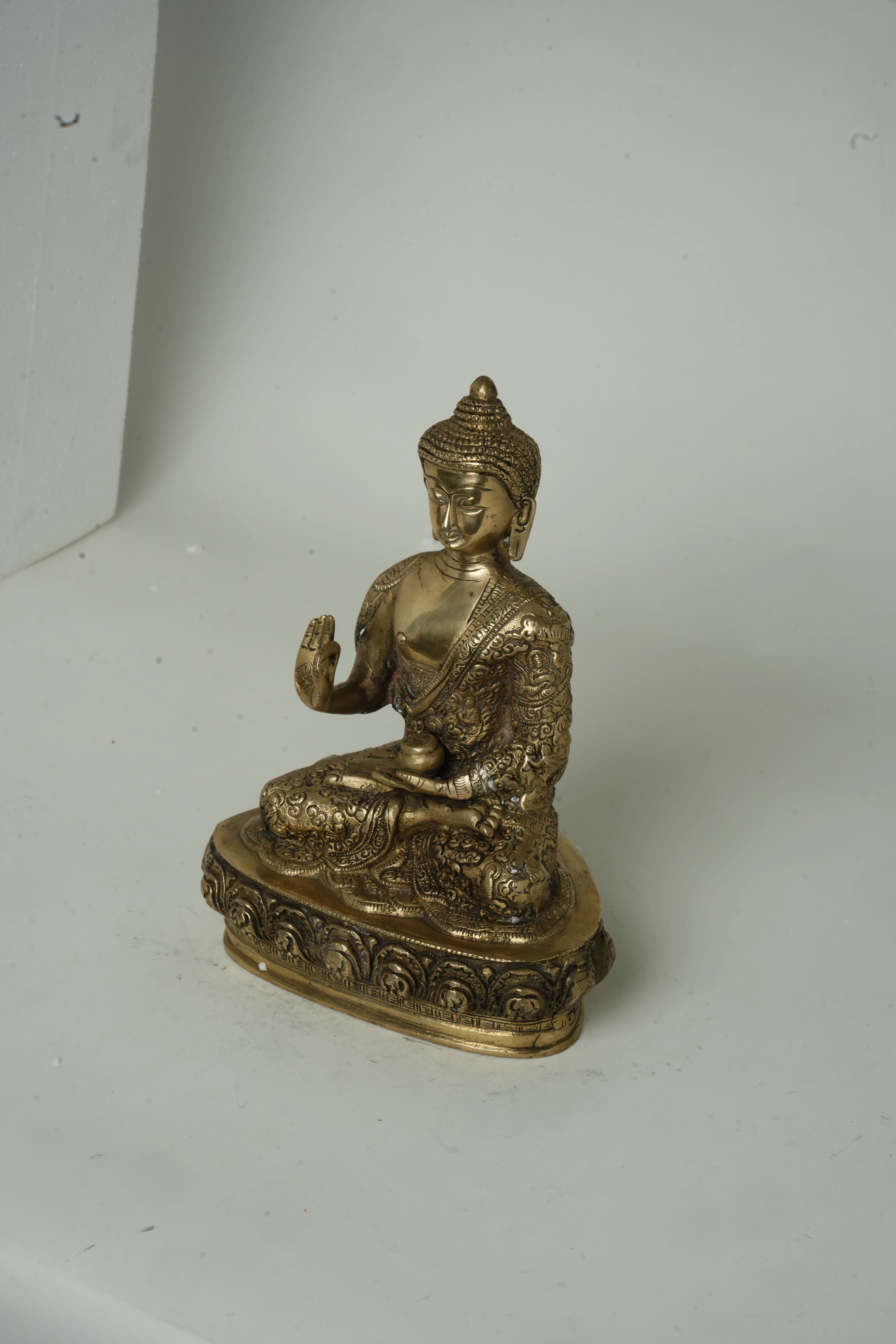 Antique Brass Buddha Idol Statue - View 6