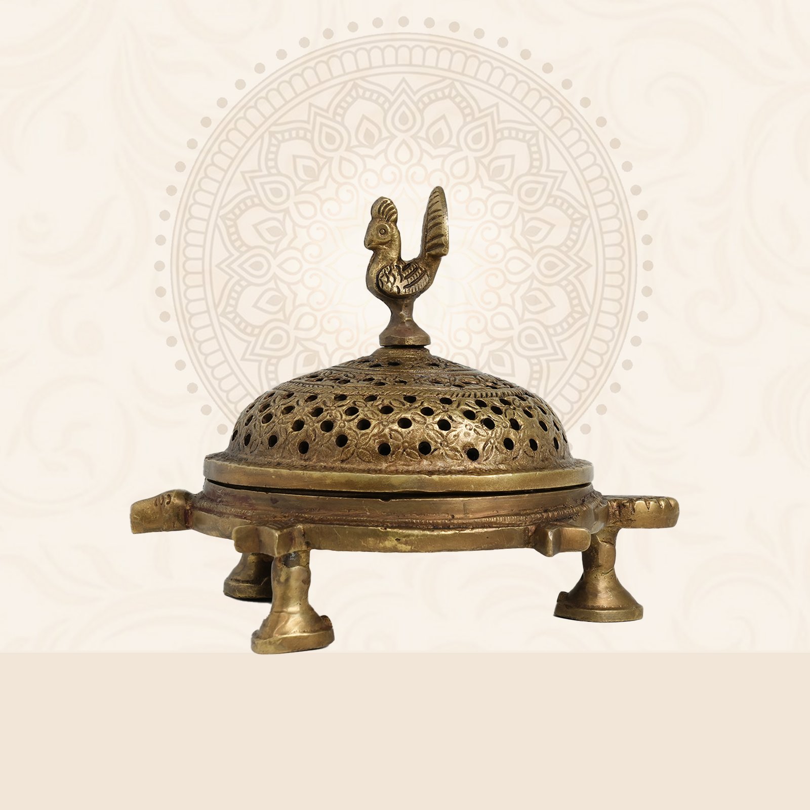 Charcoal Dhoop Burner with Decorative Lid