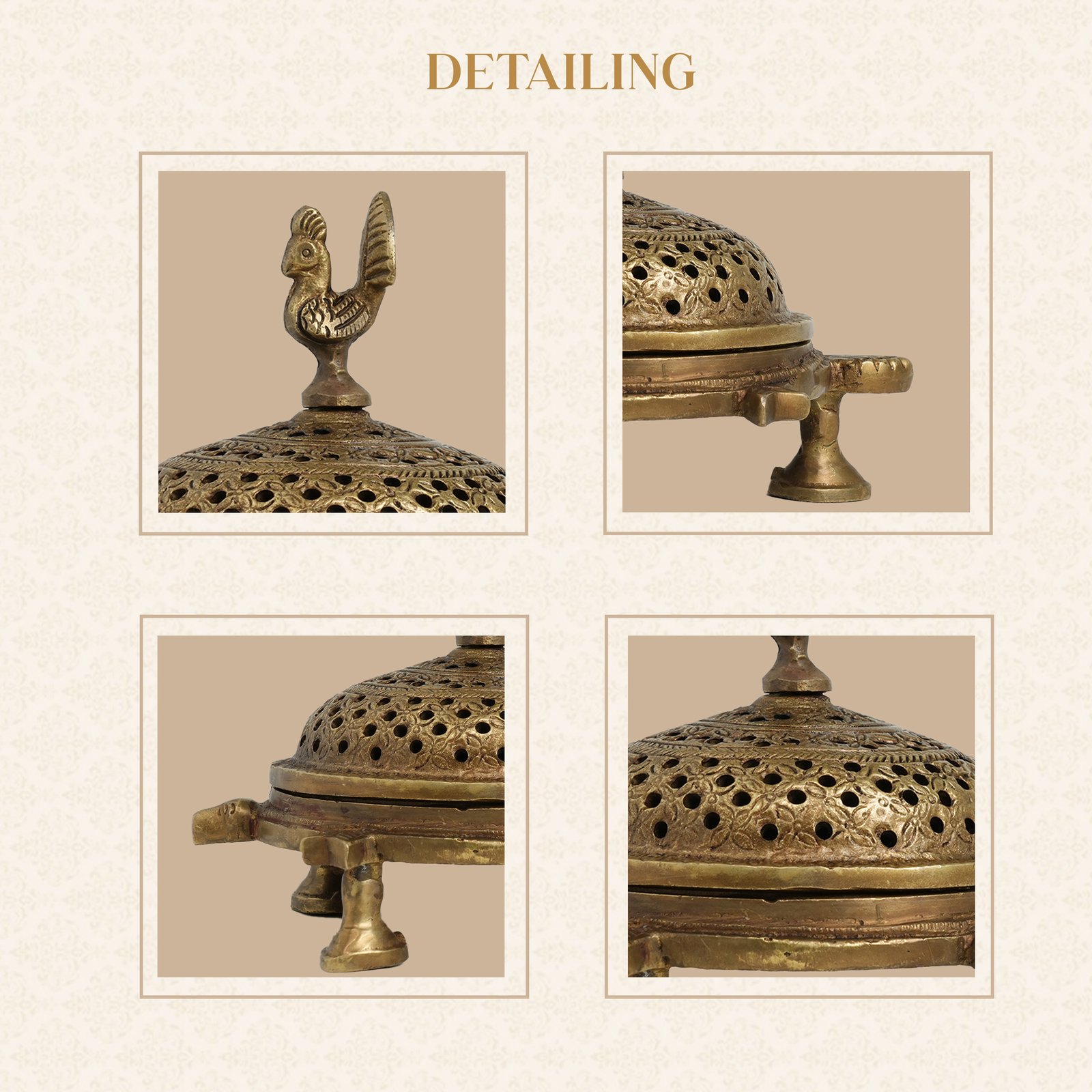 Charcoal Dhoop Burner with Decorative Lid