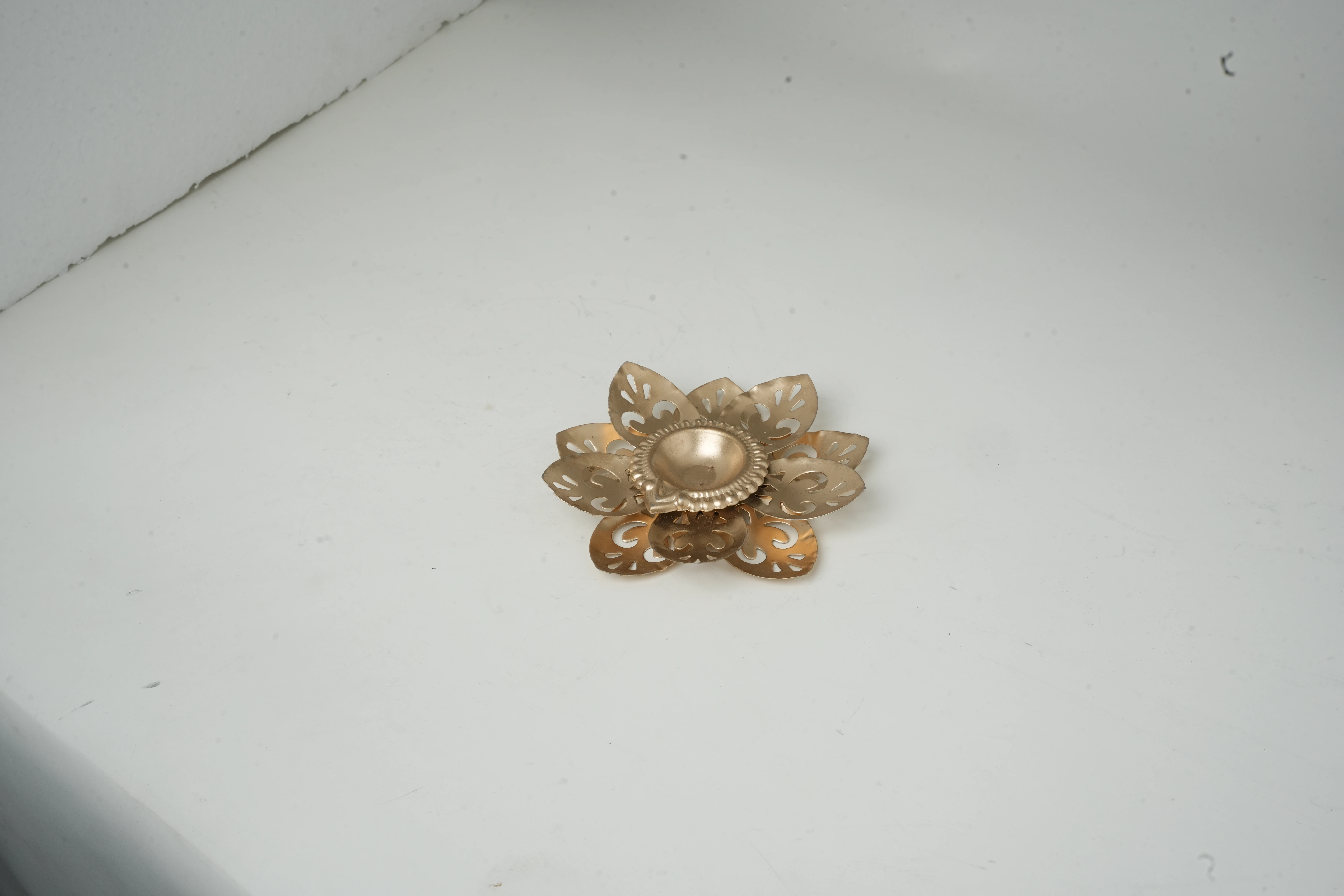 Lotus Design Brass Diya Set with Premium Velvet