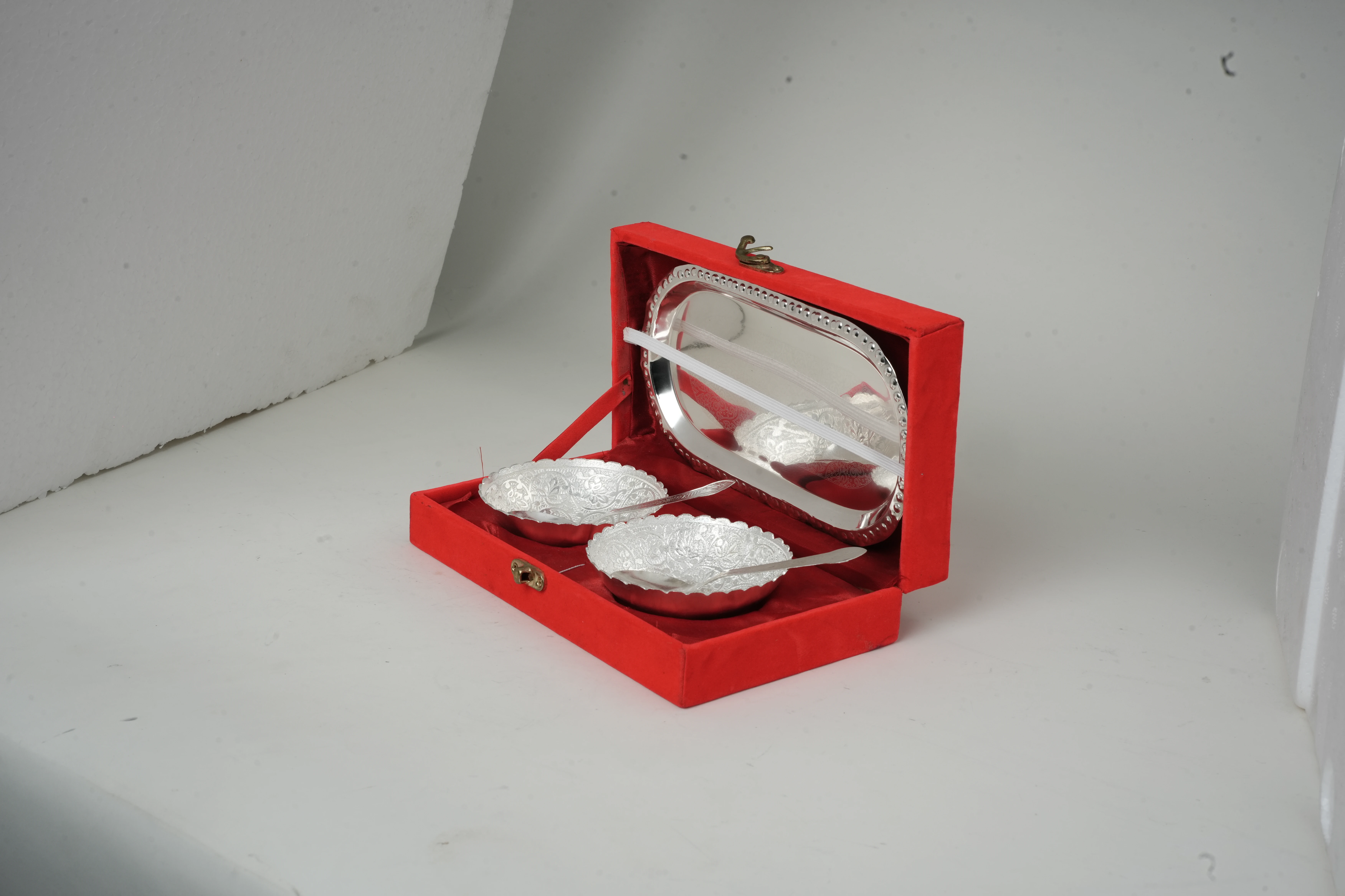 Decorative Dry Fruit Bowl Set with Tray and Spoons