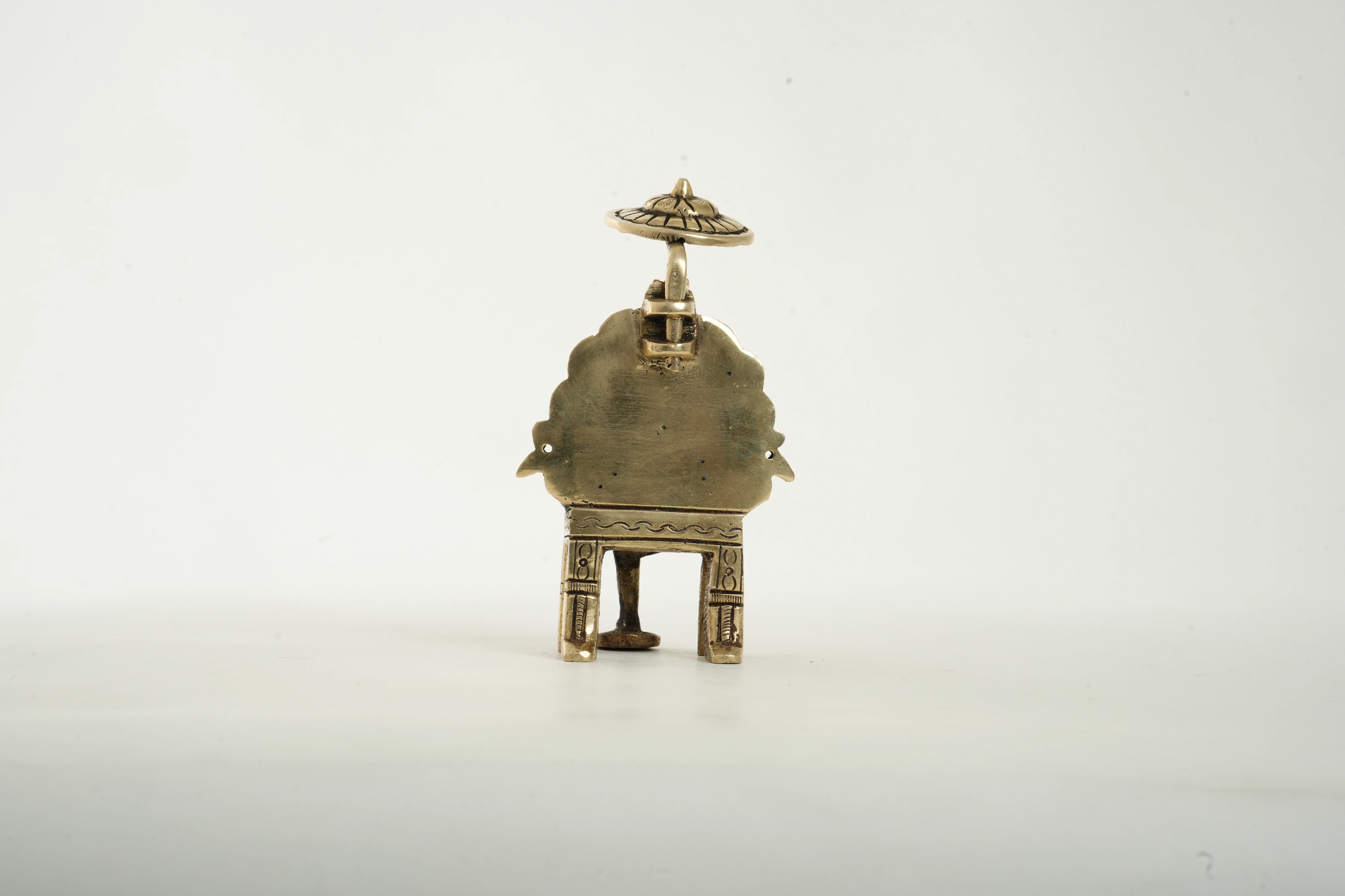 Traditional Brass Sai Baba Figurine with Umbrella