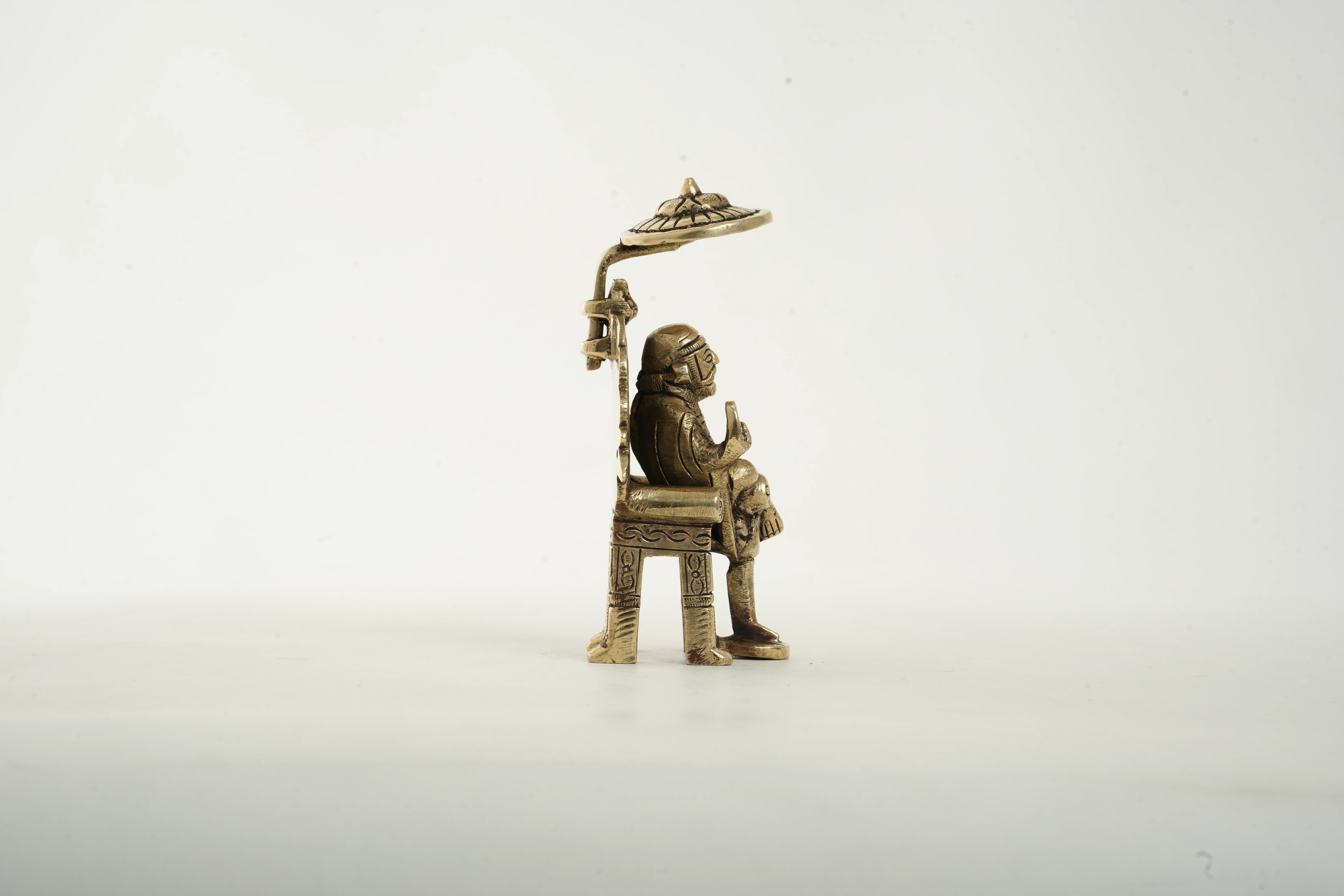 Traditional Brass Sai Baba Figurine with Umbrella