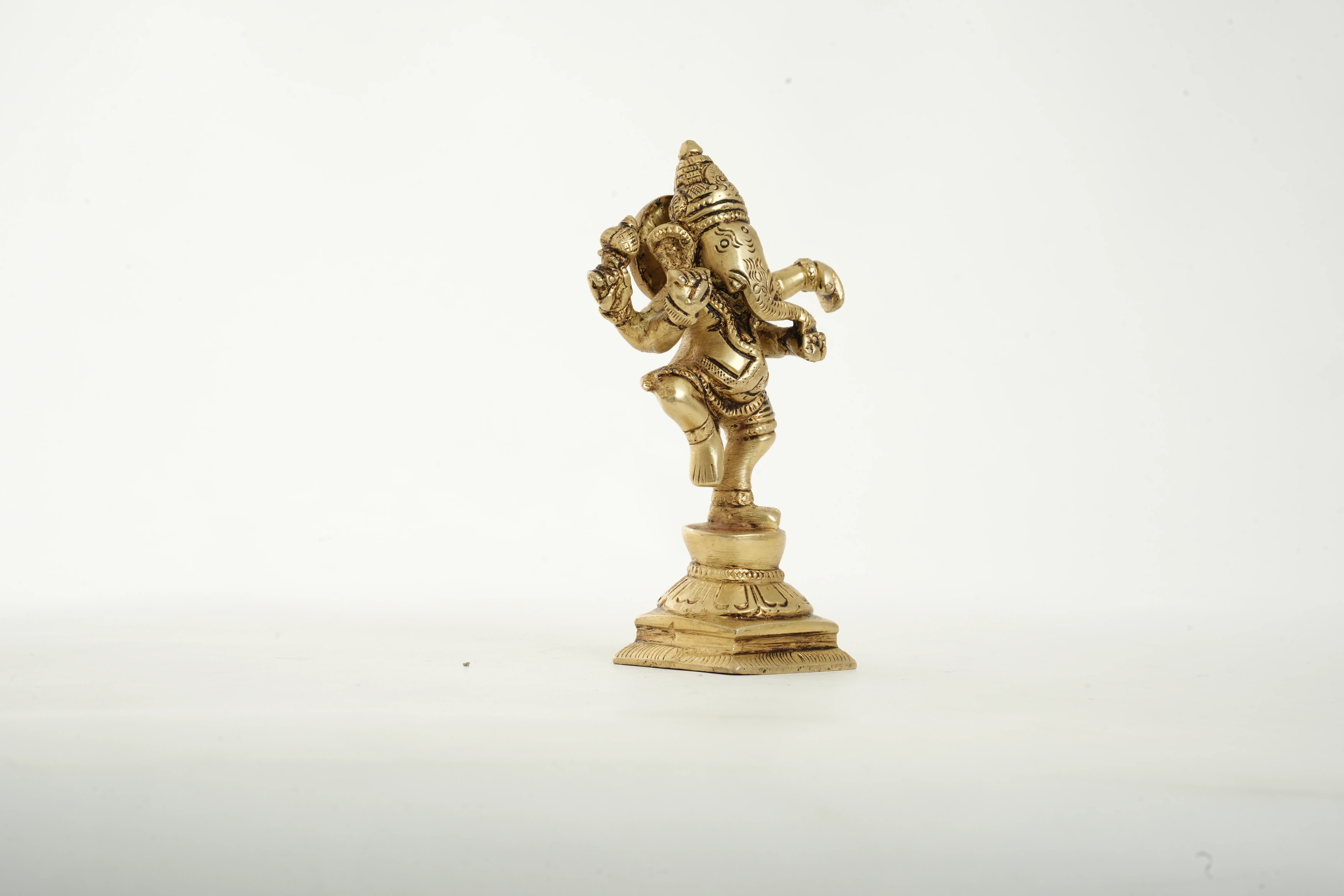 Dancing Lord Ganesha Brass Idol - View 2