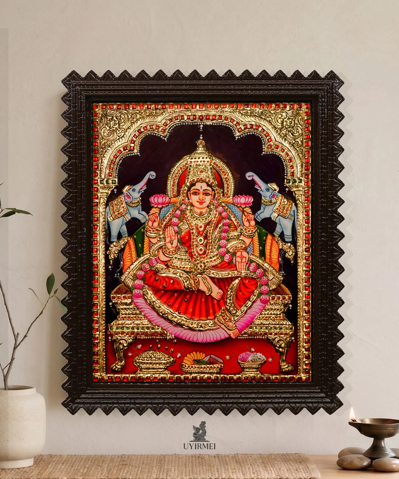 Sri Mahalakshmi Divine Tanjore Art Wall Decor