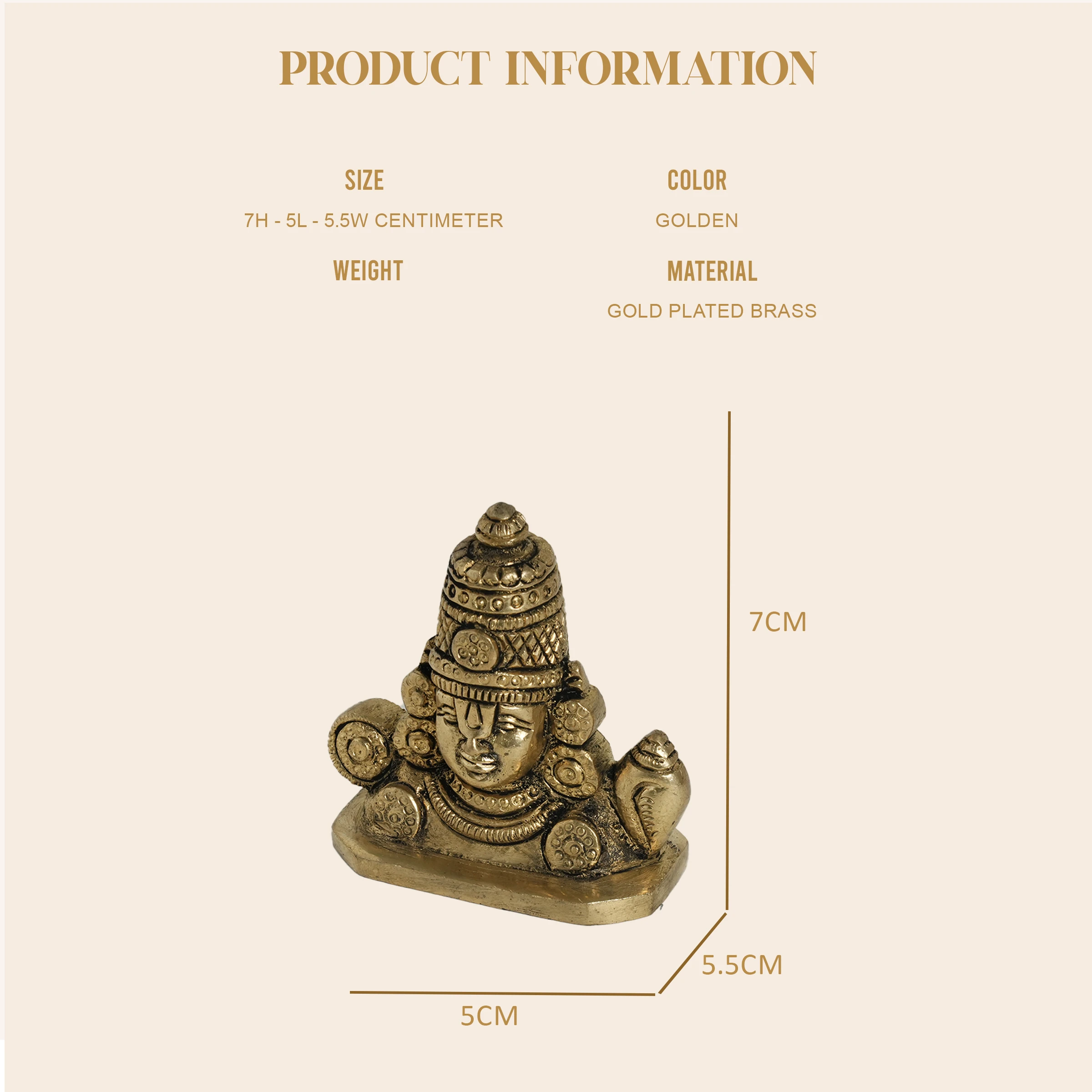 Lord Venkateswara Mini Brass Idol (Tirupati Balaji)