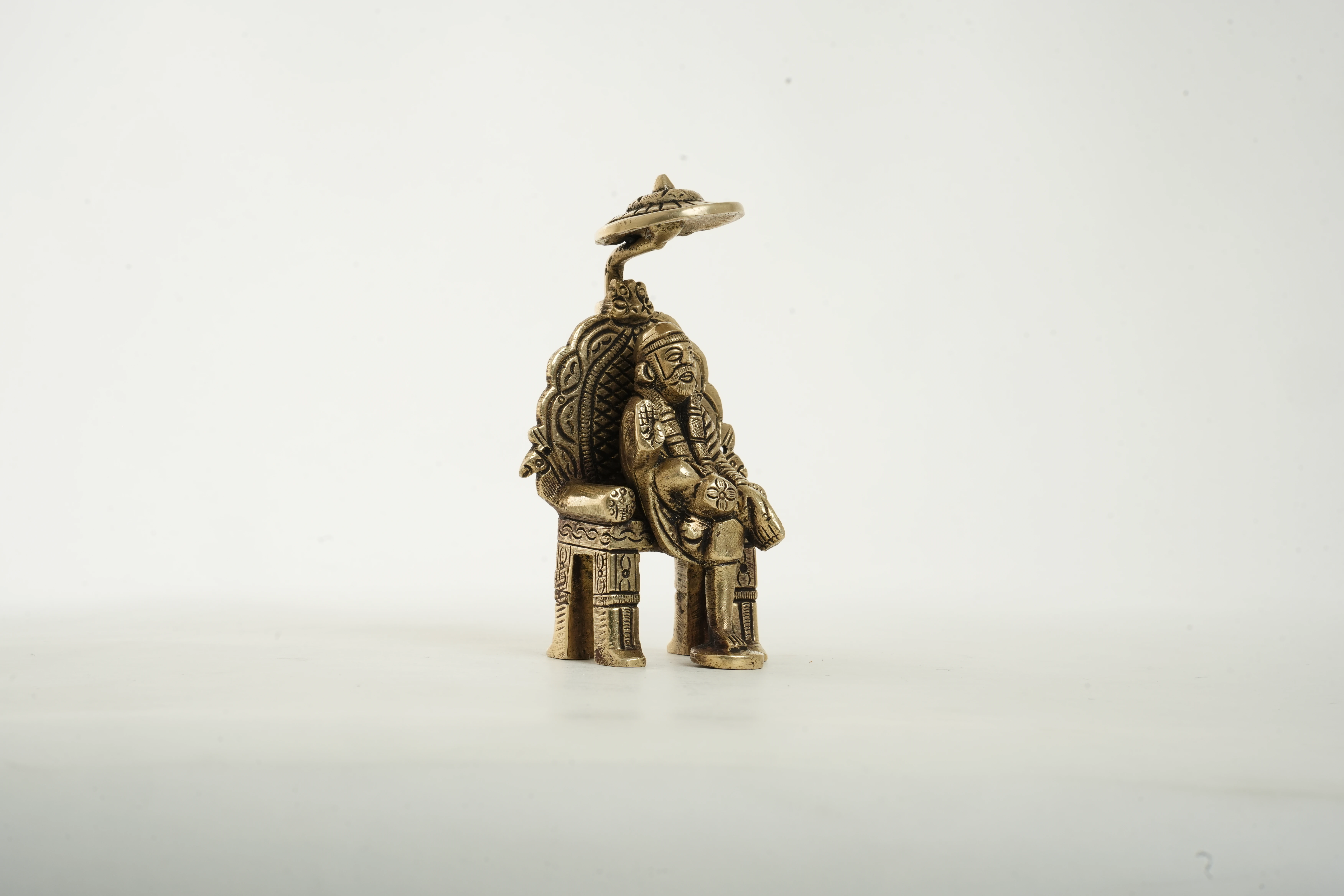 Traditional Brass Sai Baba Figurine with Umbrella